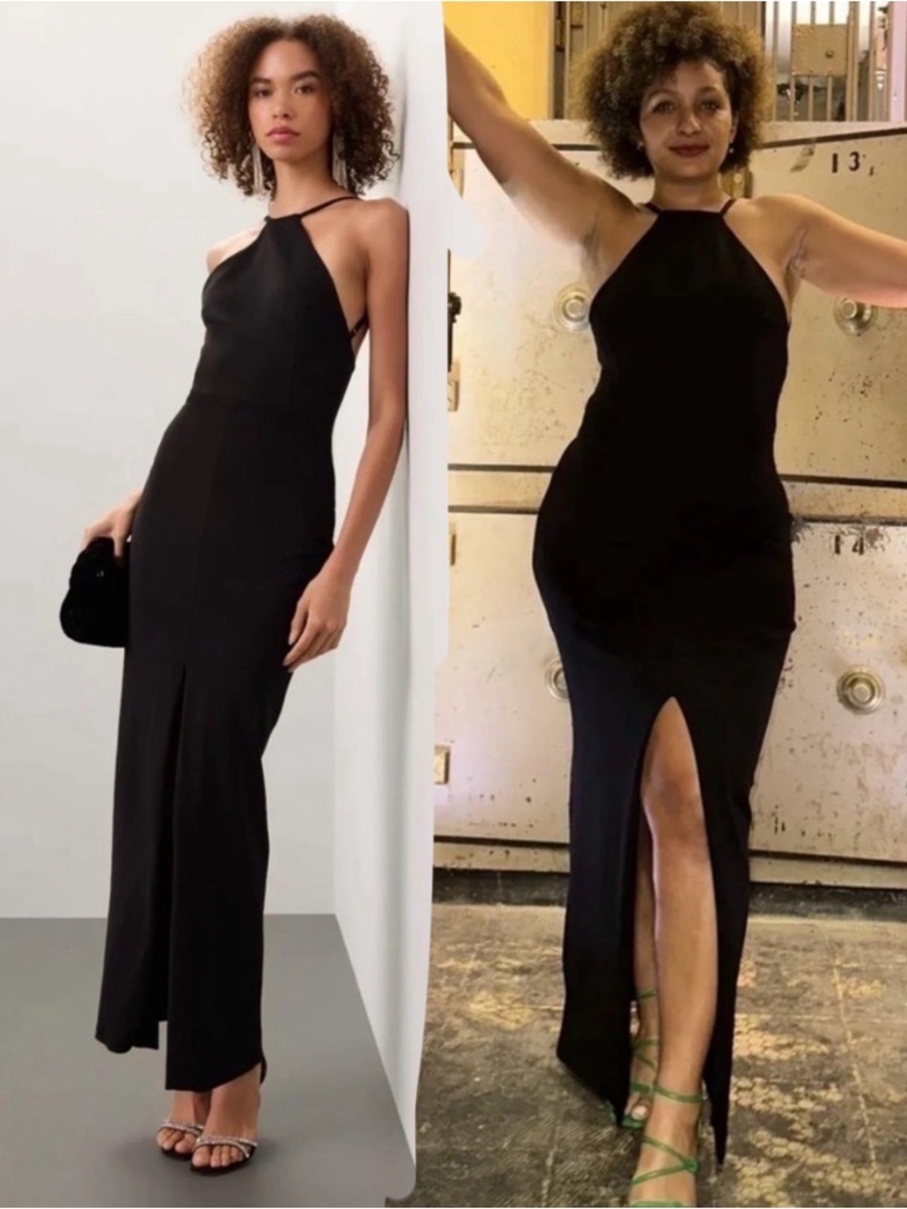 Solace London black halter dress. Wedding guest black tie Darce Gown size 12
